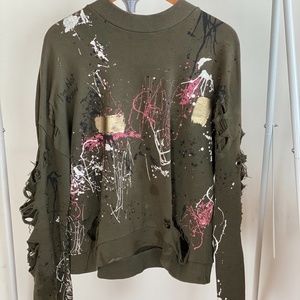 openwork painted sweatshirt
